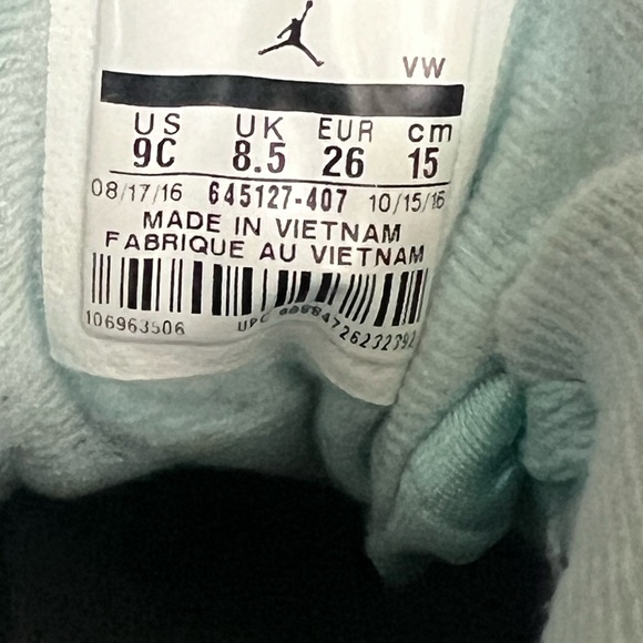 Nike Air Jordan V6 Retro Pantone Still Blue 645127-407 Toddler 9c - Picture 4 of 8